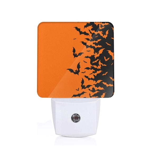 Xecao Halloween Bats for Night Light - a Wall-mounted LED Fixture with A Dusk-to-dawn Sensor, Ideal for Bedrooms, Bathrooms, Hallways, and Kitchens-UK