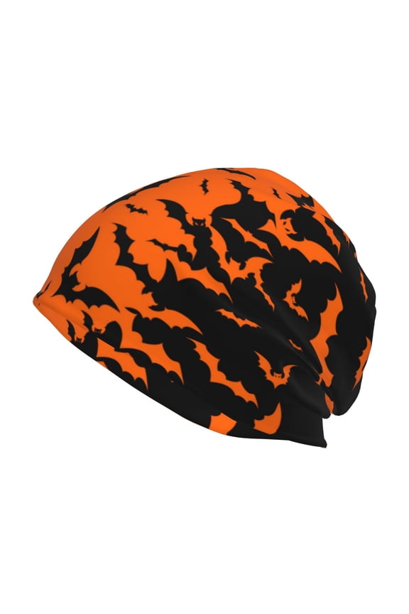 Halloween Bats Print Knit Hat,Winter Beanie for Men Women, Beanie Soft Warm Ski Stocking Cuffed Cap