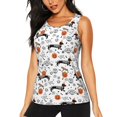 thumbnail image 1 of Xecao Halloween Dachshund print women's scoop neck, loose-fit workout tank tops for the gym., 1 of 9