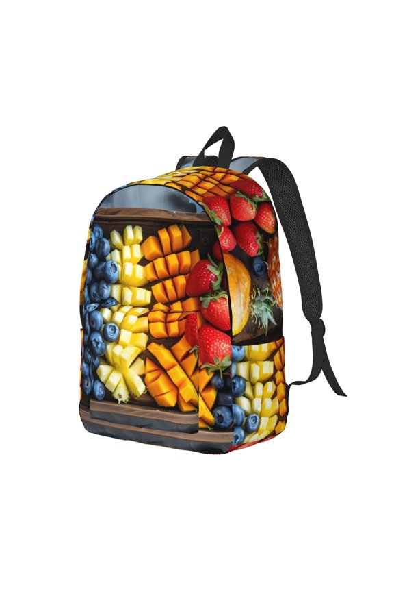 Halloween Fruit Platter for Canvas College Laptop Backpack, a Durable Rucksack for Both Men and Women, ideal for travel, school, and daily use Bag-Small