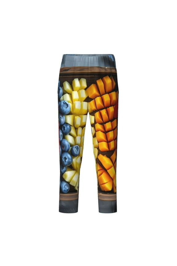 Halloween Fruit Platter Print Teenagers' Pajama Pants Long Sleep Pants Soft Elastic Waist Pajama Bottoms Elastic waist with 2 Pockets 5-16 Years-XS(5-6)