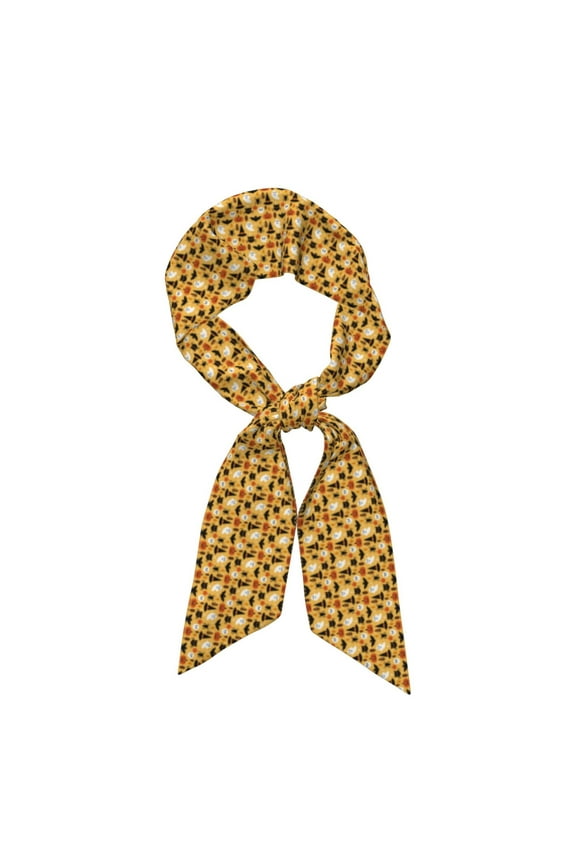 Halloween Ghost Pumpkin Pattern Large Satin Head Scarf - Satin Hair Scarves Silk Bandana Scarf Headscarf Silk Feeling Scarf for Women