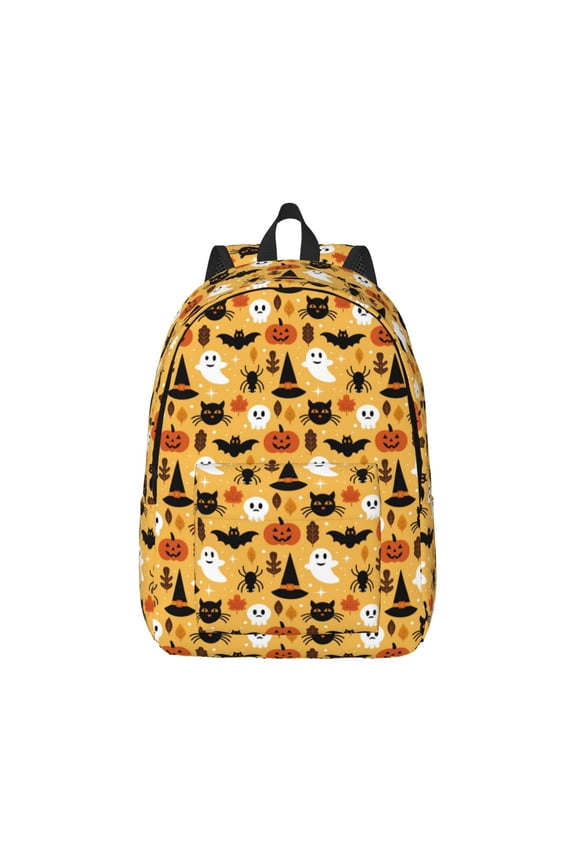 Halloween Ghost Pumpkin for Canvas College Laptop Backpack, Durable Rucksack Travel Notebook Bag School Backpack Book Bag for Men Women