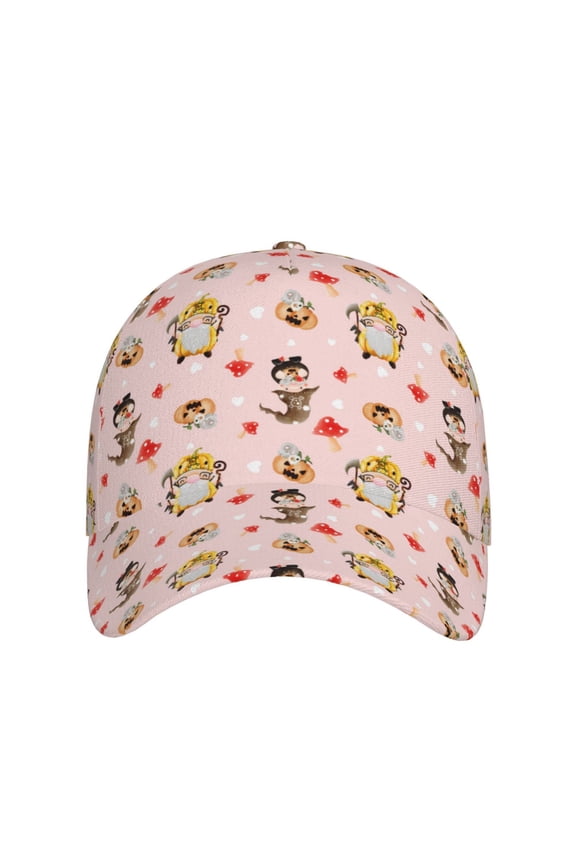Halloween Gnomes for Baseball Cap: Unisex, crafted from classic polyester twill fabric, featuring a soft unconstructed design