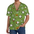 thumbnail image 1 of Xecao Halloween Monster Gnome Men's Casual Short-sleeved Shirt, a button-up collared shirt with a pocket-Small, 1 of 5