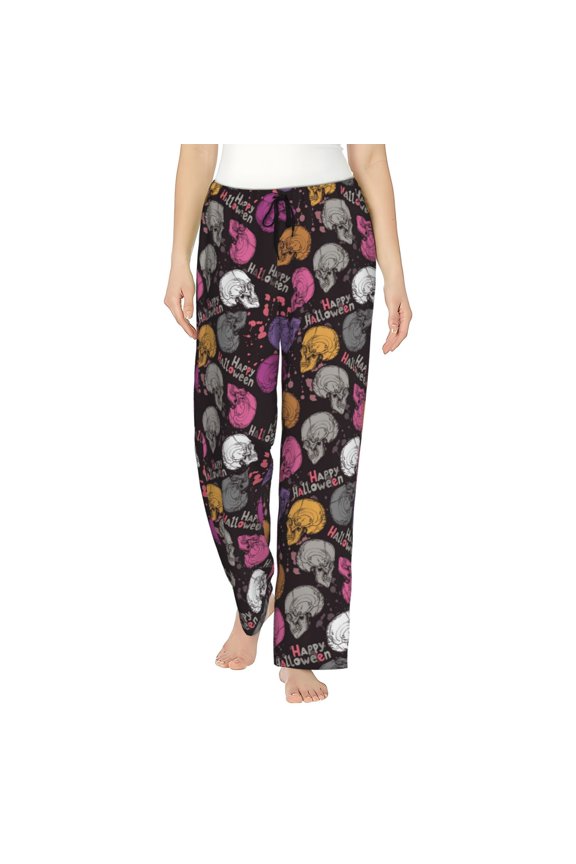 Halloween Skeleton Women's Straight Lounge Pajama Pants: The Epitome of Relaxed Sleepwear