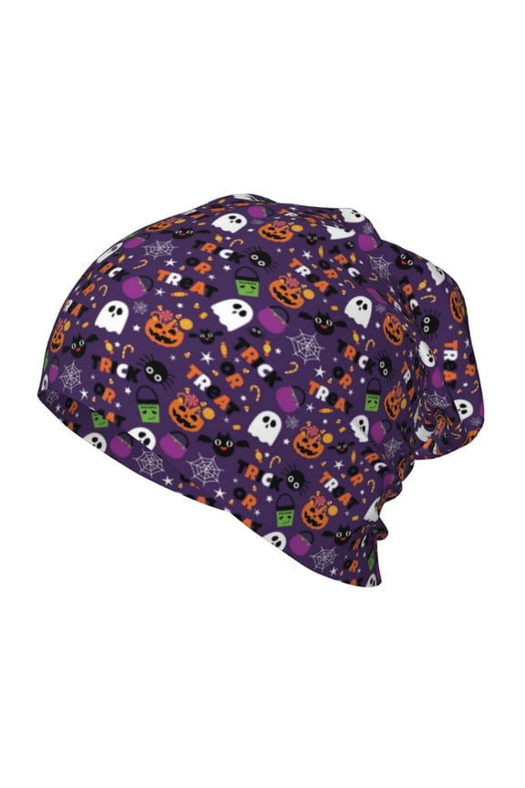 Halloween Sweet Candy Print Beanie Hat Toddler Girls Boys, Baby Hats Winter Warm Knitted Thermal, Kids Winter Caps