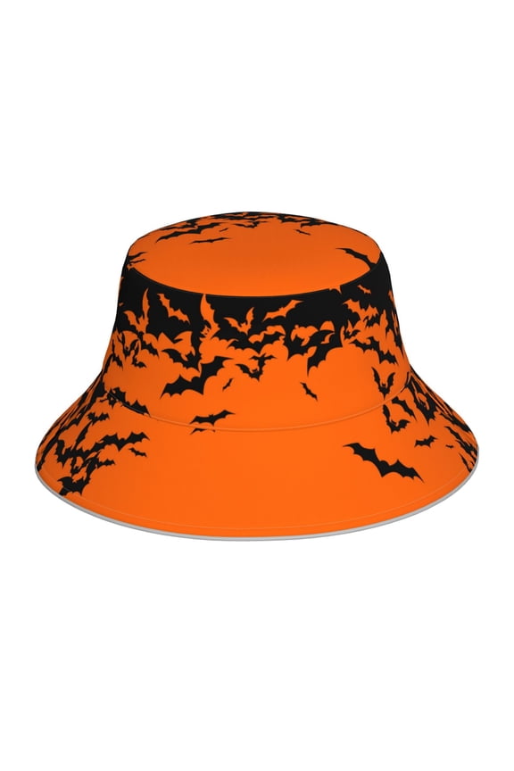 Halloween With Black Bats Print Men and Women Night Reflective Hat Runner Cap Visor Bucket Hat Boonie Cap
