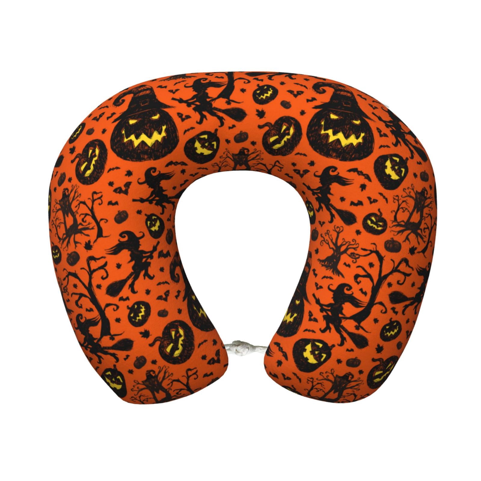 Xecao Halloween3 Print Memory Foam Cervical Neck Pillow Versatile U-Shaped Pillows for Home,Office,Camping,Travelling,Soft Washable Cover