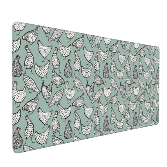 Xecao Hand Drawn Chickens Print Large Mouse Pad, 16x35.5in Mousepad, Professional Non-Slip Rubber Base Big Mouse Pad, Mouse Pad for Gaming & Office Full Desk Mouse Pad