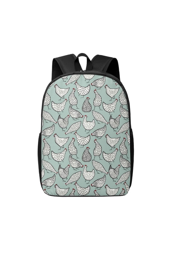 Hand Drawn Chickens print Travel Backpack, Large Computer Backpack for Men Women, College School Rucksack Book Bag
