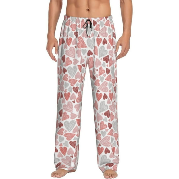 Xecao Hand Drawn Hearts Men's Straight Lounge Pajama Pants: The Ultimate in Comfortable Sleepwear