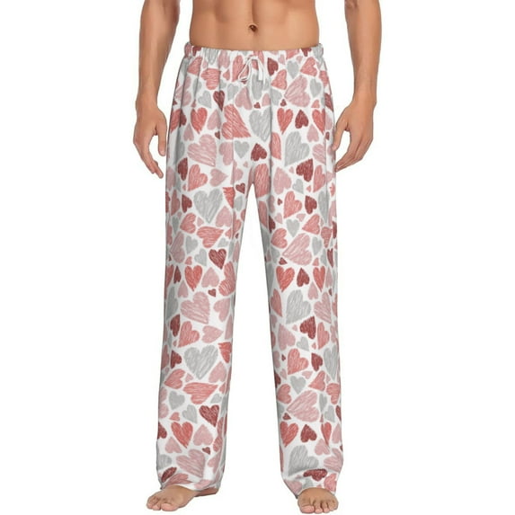 Xecao Hand Drawn Hearts Men's Straight Lounge Pajama Pants: The Ultimate in Comfortable Sleepwear