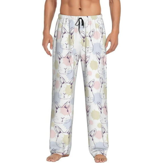Xecao Hand Drawn Rabbit Men's Straight Lounge Pajama Pants: The Ultimate in Comfortable Sleepwear