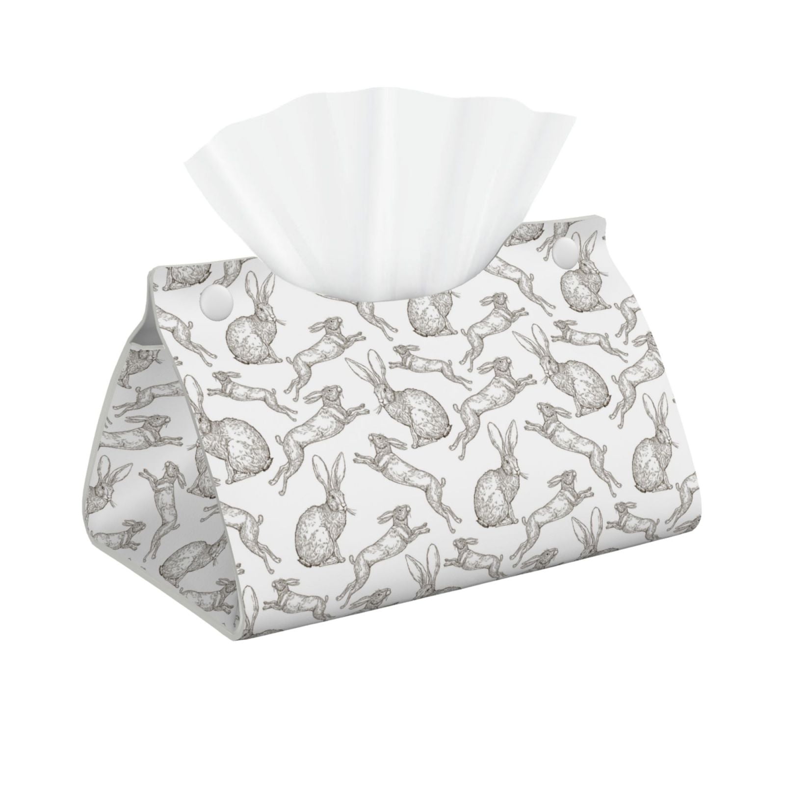 A Rabbit Tissue Xecao Hand Drawn Rabbit Print Tissue Box Cover,Modern PVC Leather ...