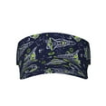 thumbnail image 1 of Xecao Hand Drawn Rockets for Adult Sun Cap offers versatile sun protection with adjustable Velcro for a secure fit., 1 of 8