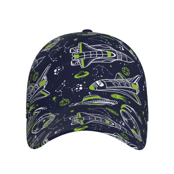 Xecao Hand Drawn Rockets for Baseball Cap: Unisex, crafted from classic polyester twill fabric, featuring a soft unconstructed design