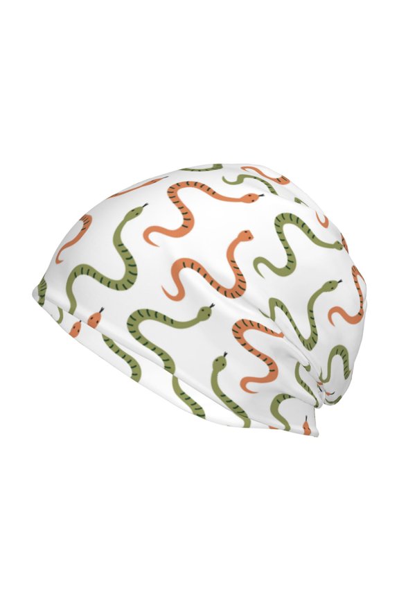 Hand Drawn Snake Print Knit Hat,Winter Beanie for Men Women, Beanie Soft Warm Ski Stocking Cuffed Cap