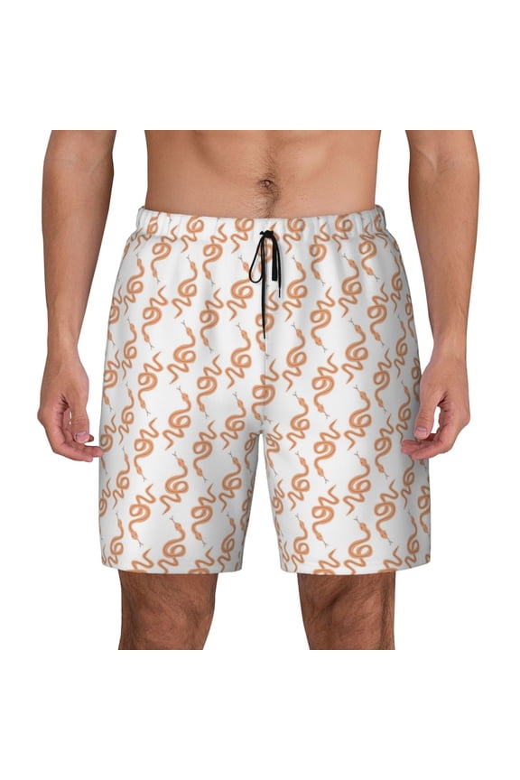 Hand Drawn Snake for Men's Swimming Trunks Swim Trunks Quick Dry Swim Shorts with Mesh Lining Funny Swimwear Bathing Suits