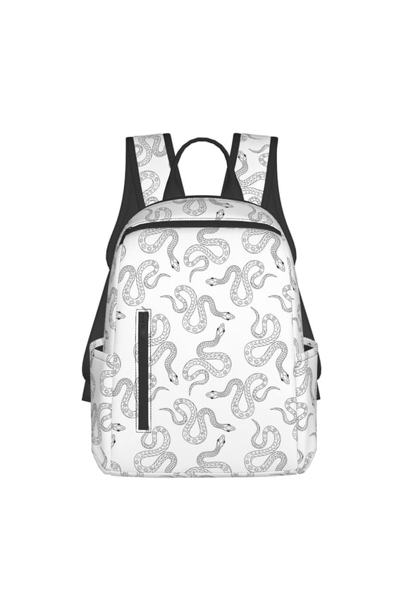 Hand Drawn Snake print Backpack For women men Aesthetic Lightweight Travel Daypack Simple Cute Backpack For Bookbag