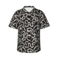 thumbnail image 1 of Xecao Hand Drawn Snake print Hawaiian shirt - a stylish short-sleeve button-down for men, perfect for casual beach and tropical outings., 1 of 9