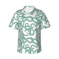 thumbnail image 1 of Xecao Hand Drawn Snake print Hawaiian shirt - a stylish short-sleeve button-down for men, perfect for casual beach and tropical outings., 1 of 9