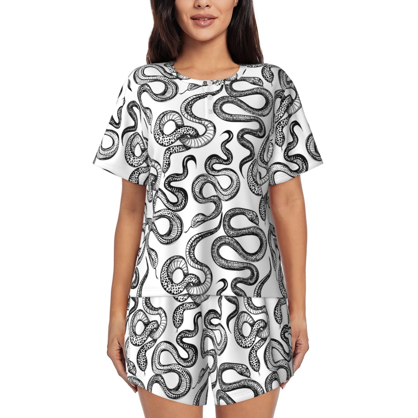 Maddox Swimsuit - Black snake Art Print