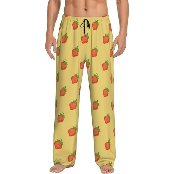Xecao Hand Drawn Strawberry Men's Straight Lounge Pajama Pants: The Ultimate in Comfortable Sleepwear