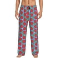 thumbnail image 1 of Xecao Hand Drawn Strawberry Men's Straight Lounge Pajama Pants: The Ultimate in Comfortable Sleepwear, 1 of 9