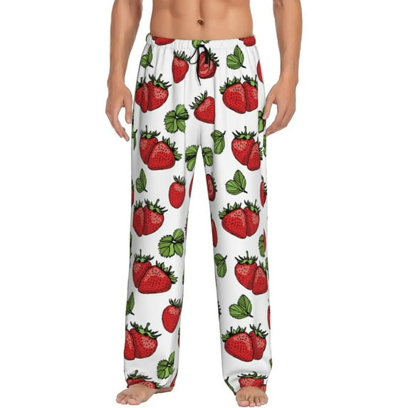 Xecao Hand Drawn Strawberry Men's Straight Lounge Pajama Pants: The Ultimate in Comfortable Sleepwear