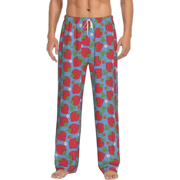 Xecao Hand Drawn Strawberry Men's Straight Lounge Pajama Pants: The Ultimate in Comfortable Sleepwear