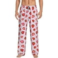 thumbnail image 1 of Xecao Hand Drawn Strawberry Men's Straight Lounge Pajama Pants: The Ultimate in Comfortable Sleepwear, 1 of 9