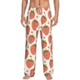 thumbnail image 1 of Xecao Hand Drawn Strawberry Men's Straight Lounge Pajama Pants: The Ultimate in Comfortable Sleepwear, 1 of 9