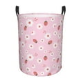 thumbnail image 1 of Xecao Hand Drawn Strawberry Print Laundry Hamper Basket,designed for Blanket Storage and Nursery Clothes in the Bedroom, 1 of 8