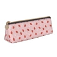 thumbnail image 1 of Xecao Hand Drawn Strawberry Print Leather Pencil Case -Stationery Bag Pen Holder for Work & Office, 1 of 5