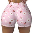 thumbnail image 1 of Xecao Hand Drawn Strawberry Print Workout Shorts for Women Soft Smooth Gym Yoga Scrunch Active Tennis Workout Running Shorts, 1 of 9