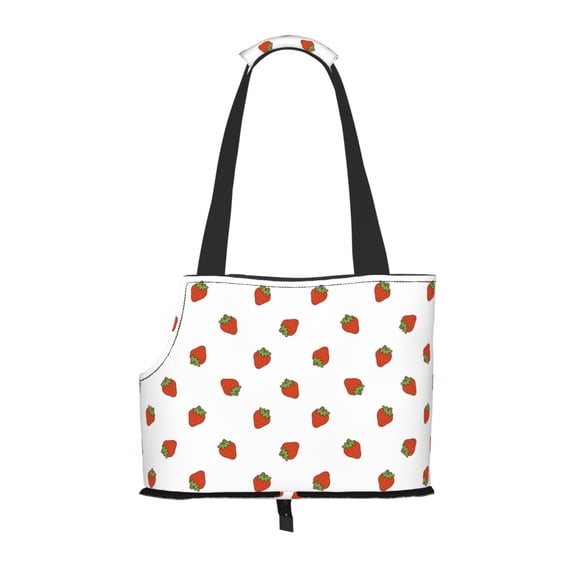 Xecao Hand Drawn Strawberry for Cat Carrier Small Dog Handbag: The Ideal Travel Companion for Your Pet
