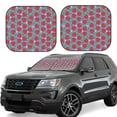 thumbnail image 1 of Xecao Hand Drawn Strawberry for Foldable Car Sun Shades (2-Pack) offer sun protection with an easy-fold design for convenient windshield shading., 1 of 7