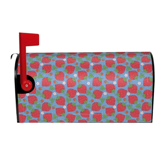 Xecao Hand Drawn Strawberry for Mailbox Cover with Magnetic Strips, Waterproof and Sunscreen, Adds a Decorative Touch to Your Garden Yard.