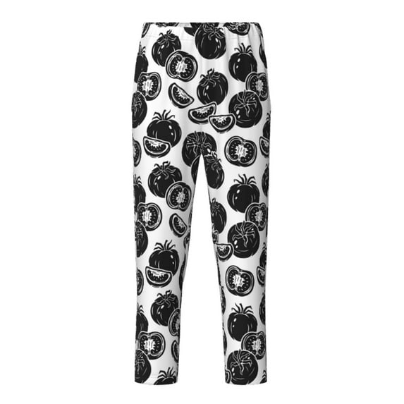 Xecao Hand Drawn Tomatoes Print Teenagers' Pajama Pants Long Sleep Pants Soft Elastic Waist Pajama Bottoms Elastic waist with 2 Pockets 5-16 Years-Large