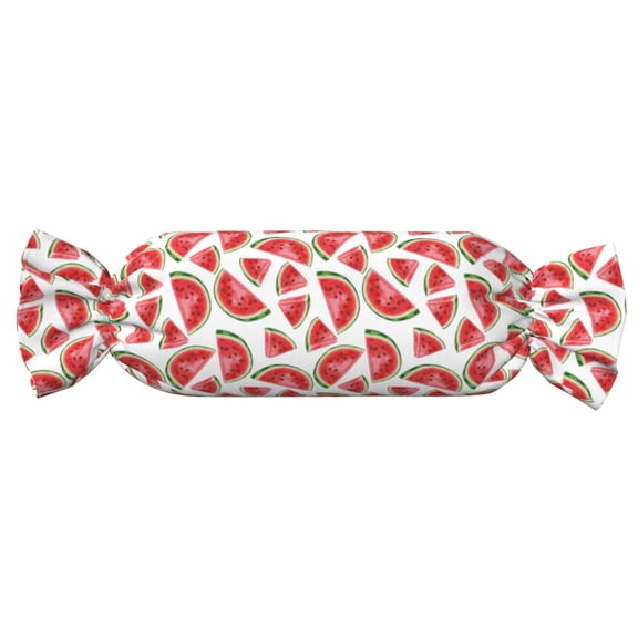 Xecao Hand Drawn Watermelon Print+Candy-Inspired Plush Pillow for Men Women Suitable for Beds, Sofas, Game Rooms Drawstring Closure