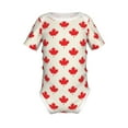thumbnail image 1 of Xecao Happy Canada Day Pattern Baby Climbing Bodysuit Short Sleeve Onesie Unisex 0-12 Months Baby Shirt Newborn Outfits Crotch snap design-12 Months, 1 of 6