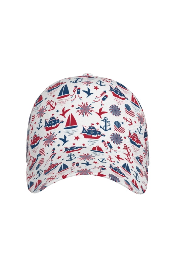 Happy Columbus Day for Baseball Cap: Unisex, crafted from classic polyester twill fabric, featuring a soft unconstructed design