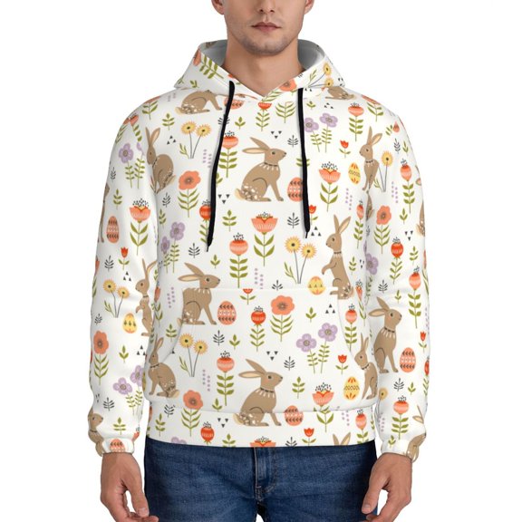 Xecao Happy Easter Pattern Men's Adult Pullover Hoodie,Hooded Sweatshirt-Small
