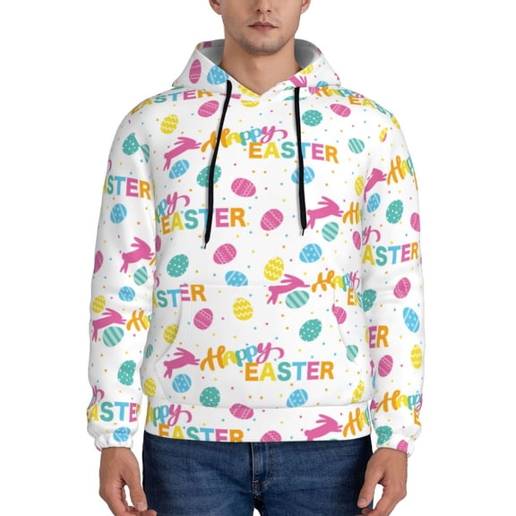 Xecao Happy Easter Pattern Men's Adult Pullover Hoodie,Hooded Sweatshirt-Small