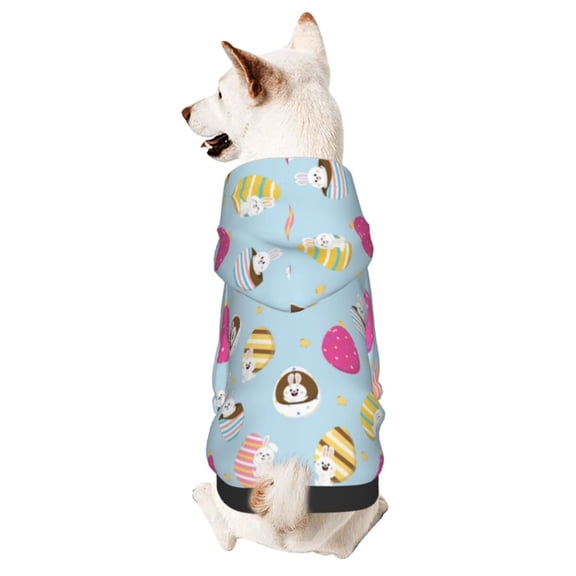 Xecao Happy Easter Pattern Sweatshirts Winter Pet Dog Hoodie Puppy Coat Dog Sweaters Dog Clothes with Hat Dog Clothes Costume Outfit,Small Pets Wear-Small
