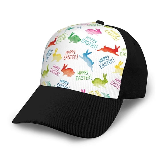 Xecao Happy Easter Rabbit print unisex vintage washed baseball cap, a soft and adjustable hat perfect for any casual style.