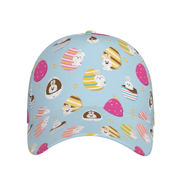 Xecao Happy Easter for Baseball Cap: Unisex, crafted from classic polyester twill fabric, featuring a soft unconstructed design