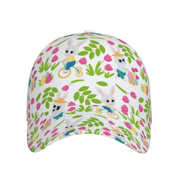 Xecao Happy Easter for Baseball Cap: Unisex, crafted from classic polyester twill fabric, featuring a soft unconstructed design