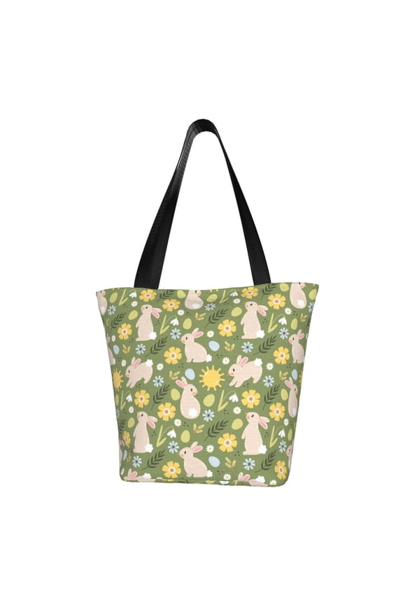 Happy Easter for Tote Bag for Women -Tote Shoulder Bag with A Little Pocket Inside, Perfect for Travel and Work.